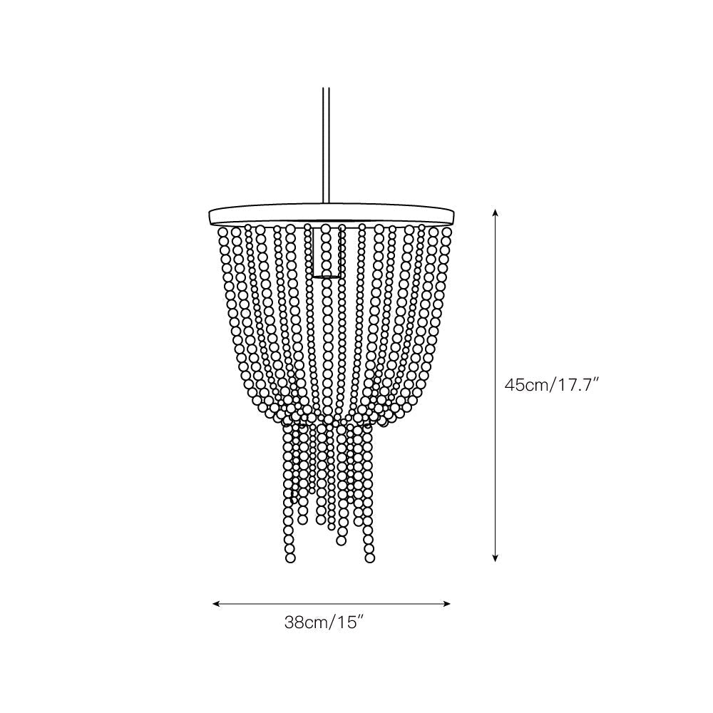 Himinuvyi Modern Beaded Wooden Rope Chandelier