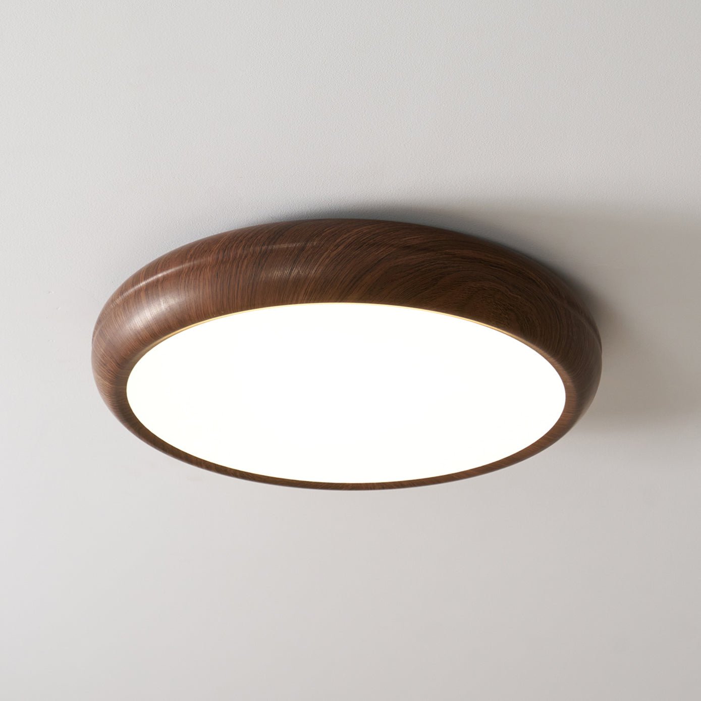 Niralel Ceiling Light Woodgrain Acrylic Round