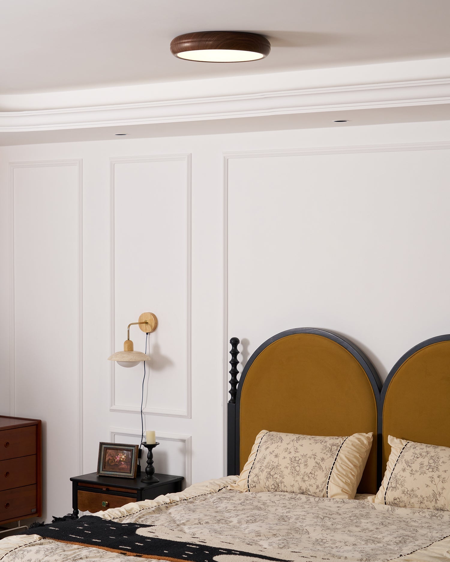 Niralel Ceiling Light Woodgrain Acrylic Round