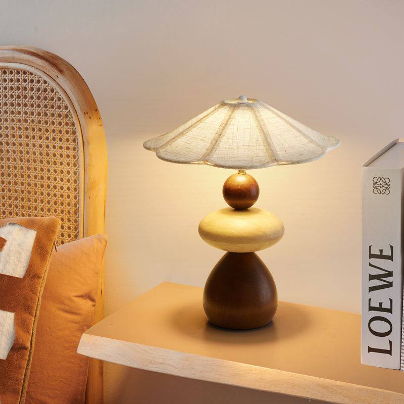 Sylvona Wood Pebble Table Lamp