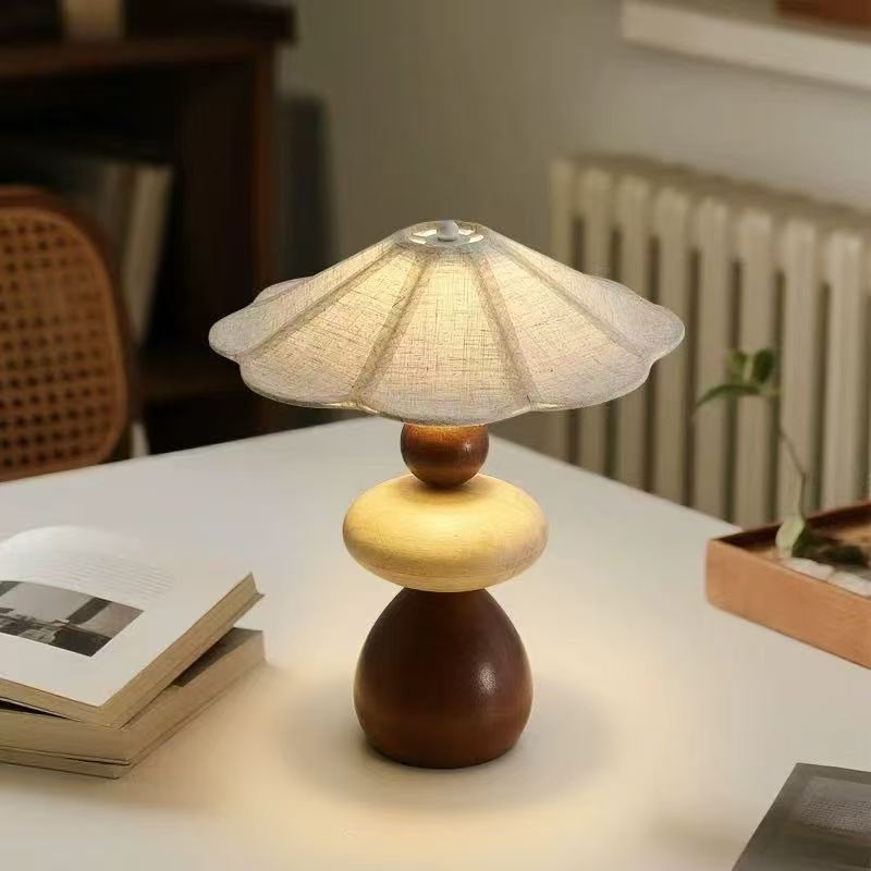 Sylvona Wood Pebble Table Lamp