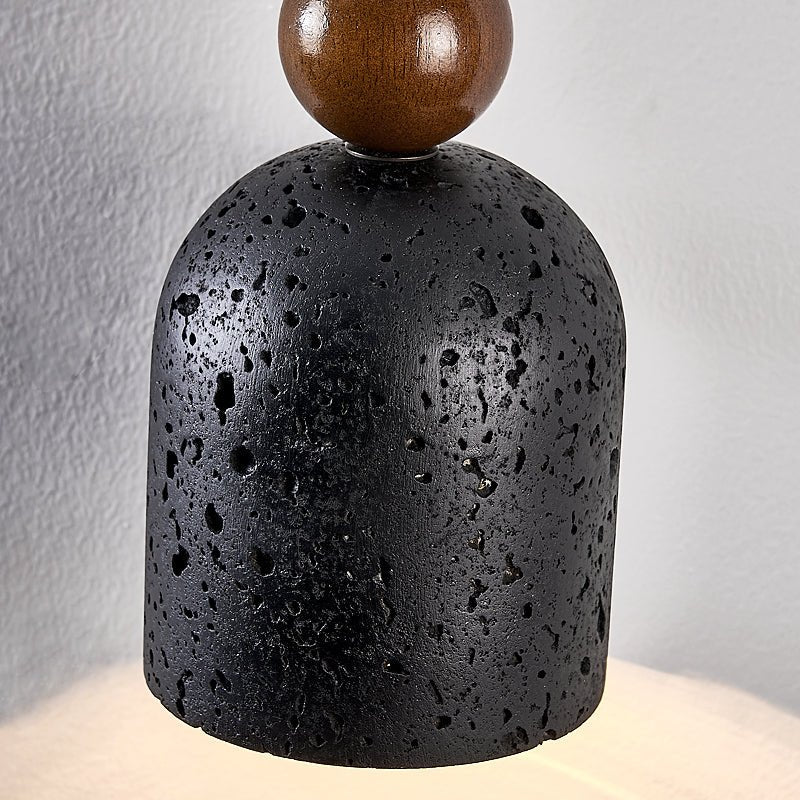 Tavirine Wood Bead Travertine Pendant Light