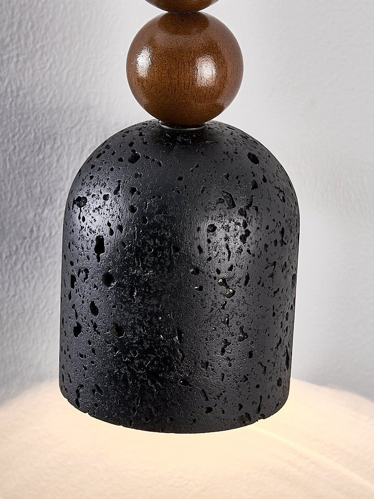 Tavirine Wood Bead Travertine Pendant Light
