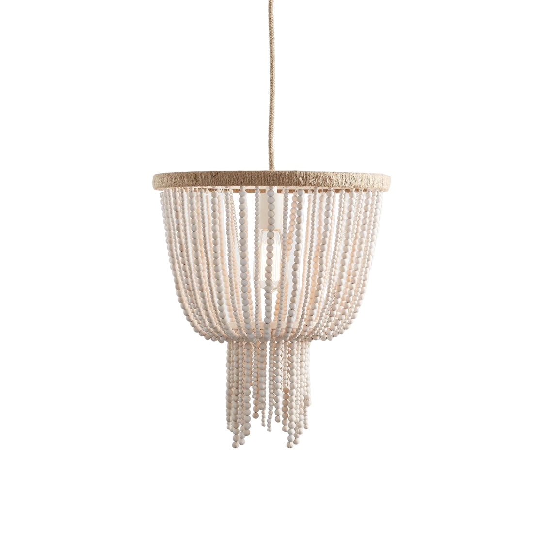 Himinuvyi Modern Beaded Wooden Rope Chandelier