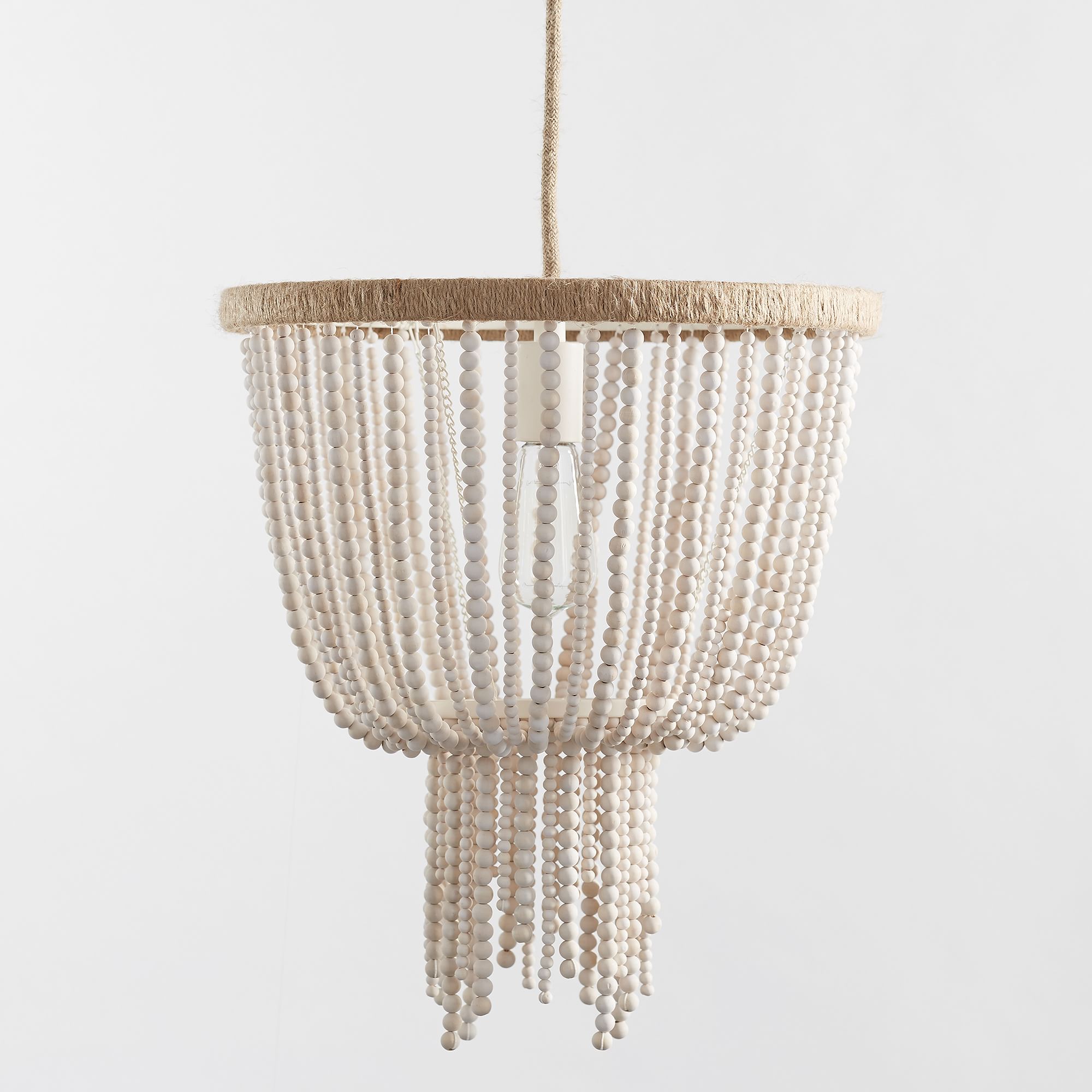 Himinuvyi Modern Beaded Wooden Rope Chandelier