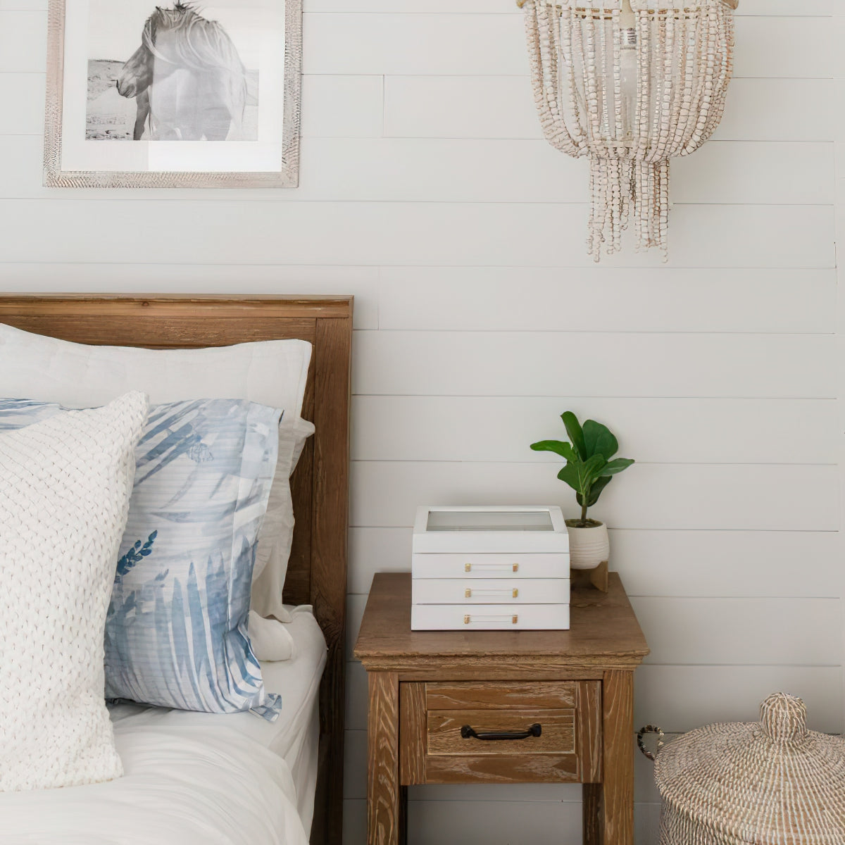 Himinuvyi Modern Beaded Wooden Rope Chandelier