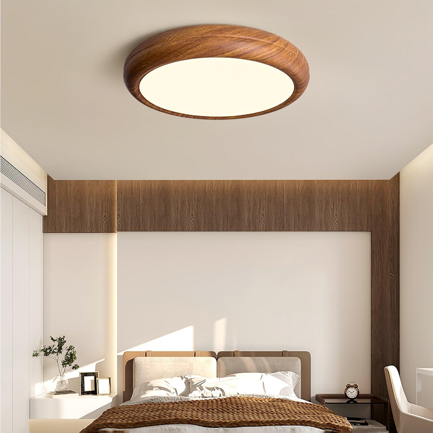 Niralel Ceiling Light Woodgrain Acrylic Round