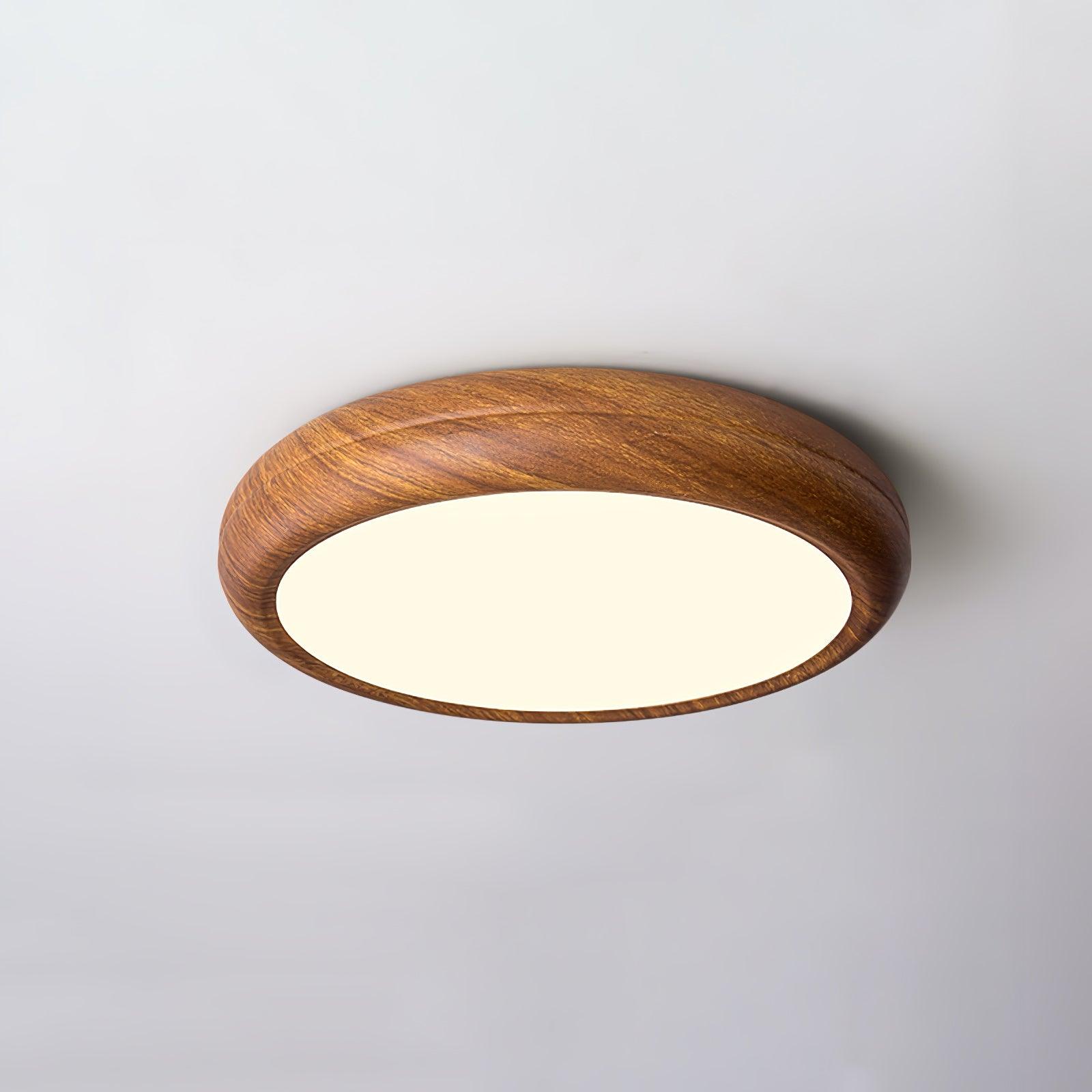 Niralel Ceiling Light Woodgrain Acrylic Round