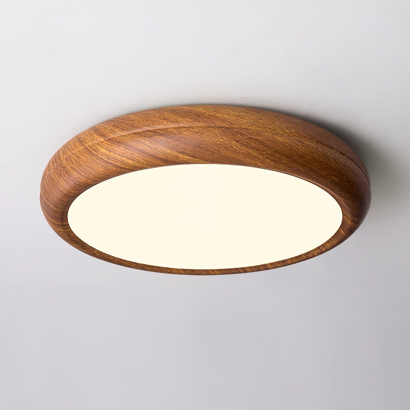 Niralel Ceiling Light Woodgrain Acrylic Round