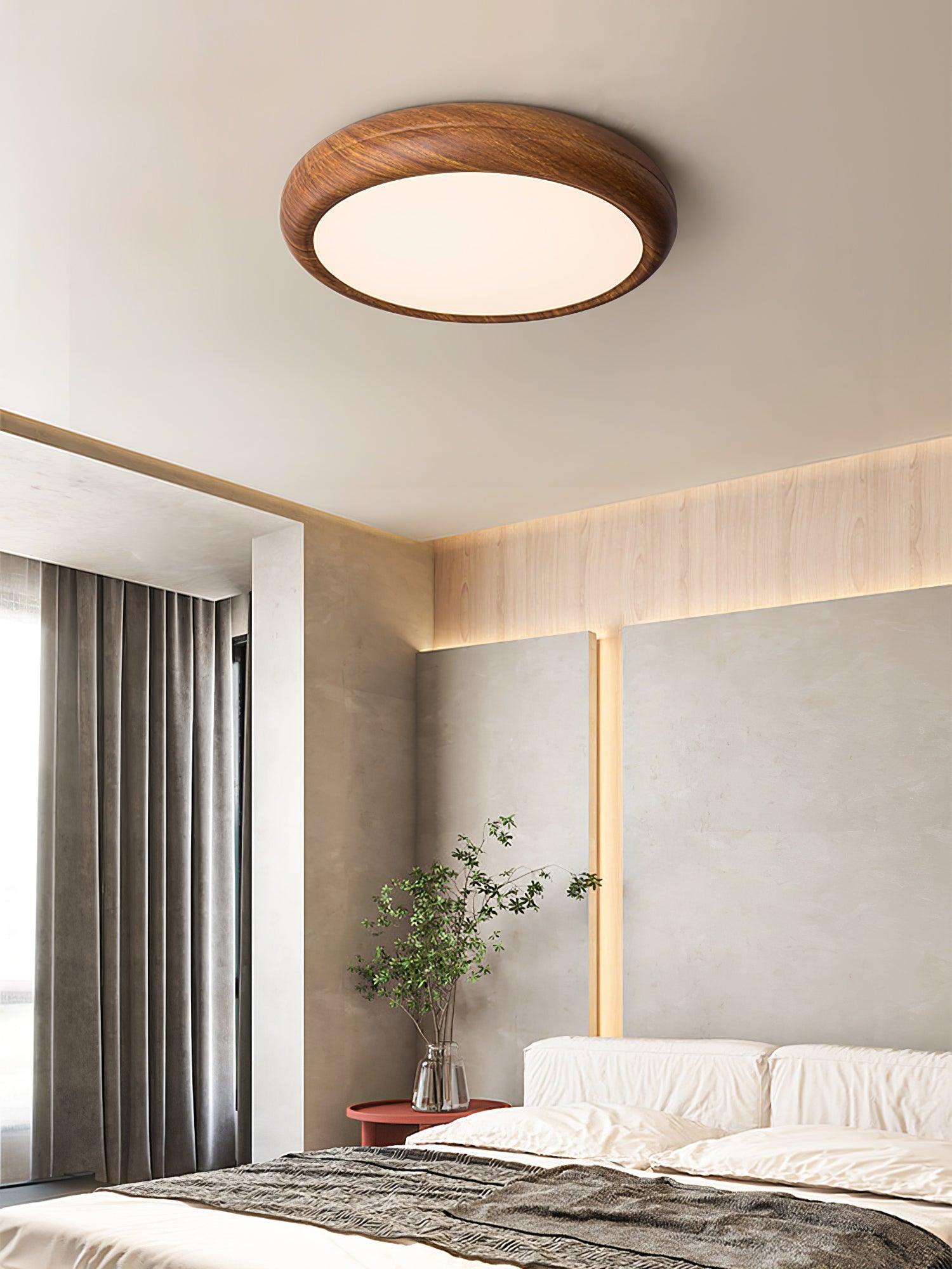 Niralel Ceiling Light Woodgrain Acrylic Round