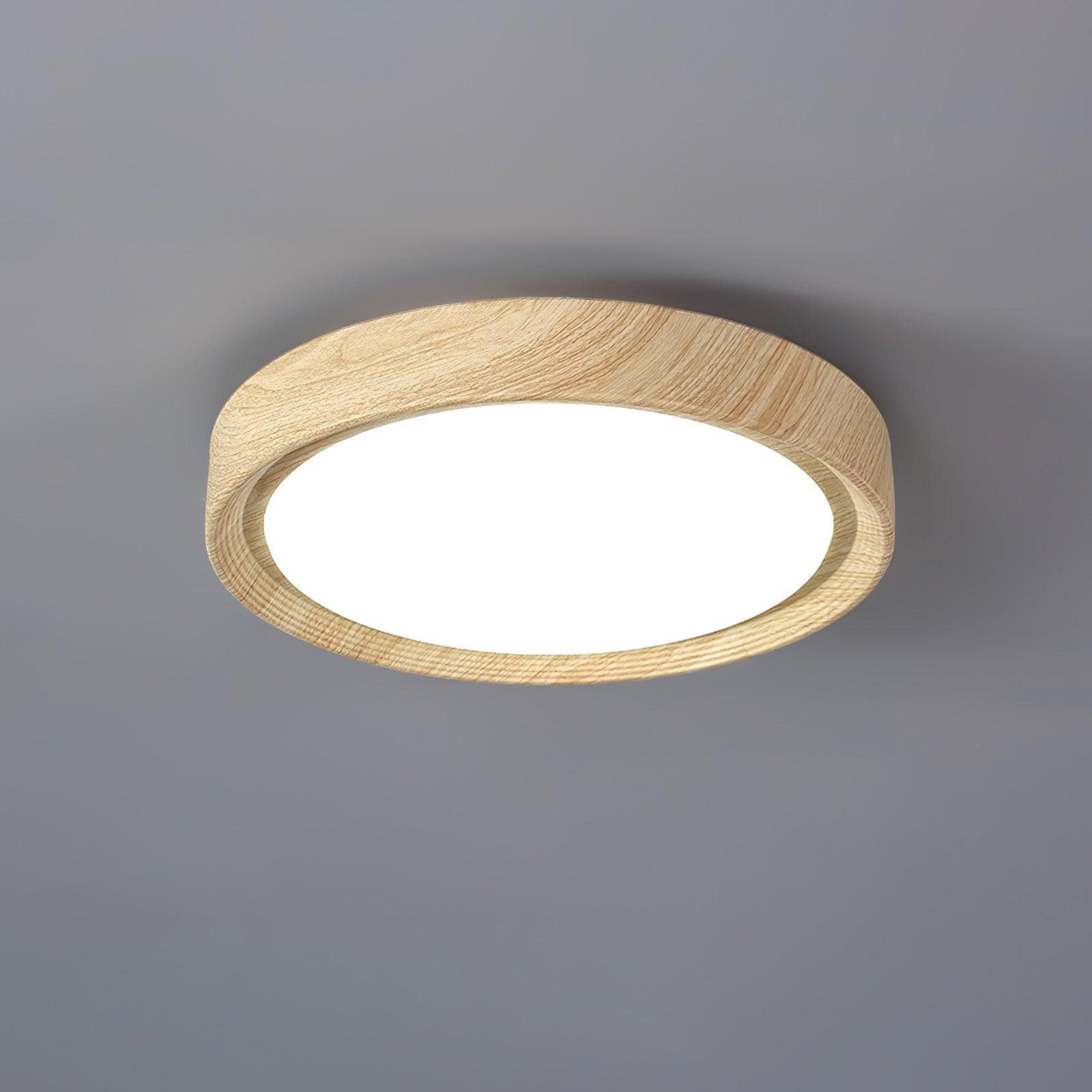 Niralel Ceiling Light Woodgrain Acrylic Round
