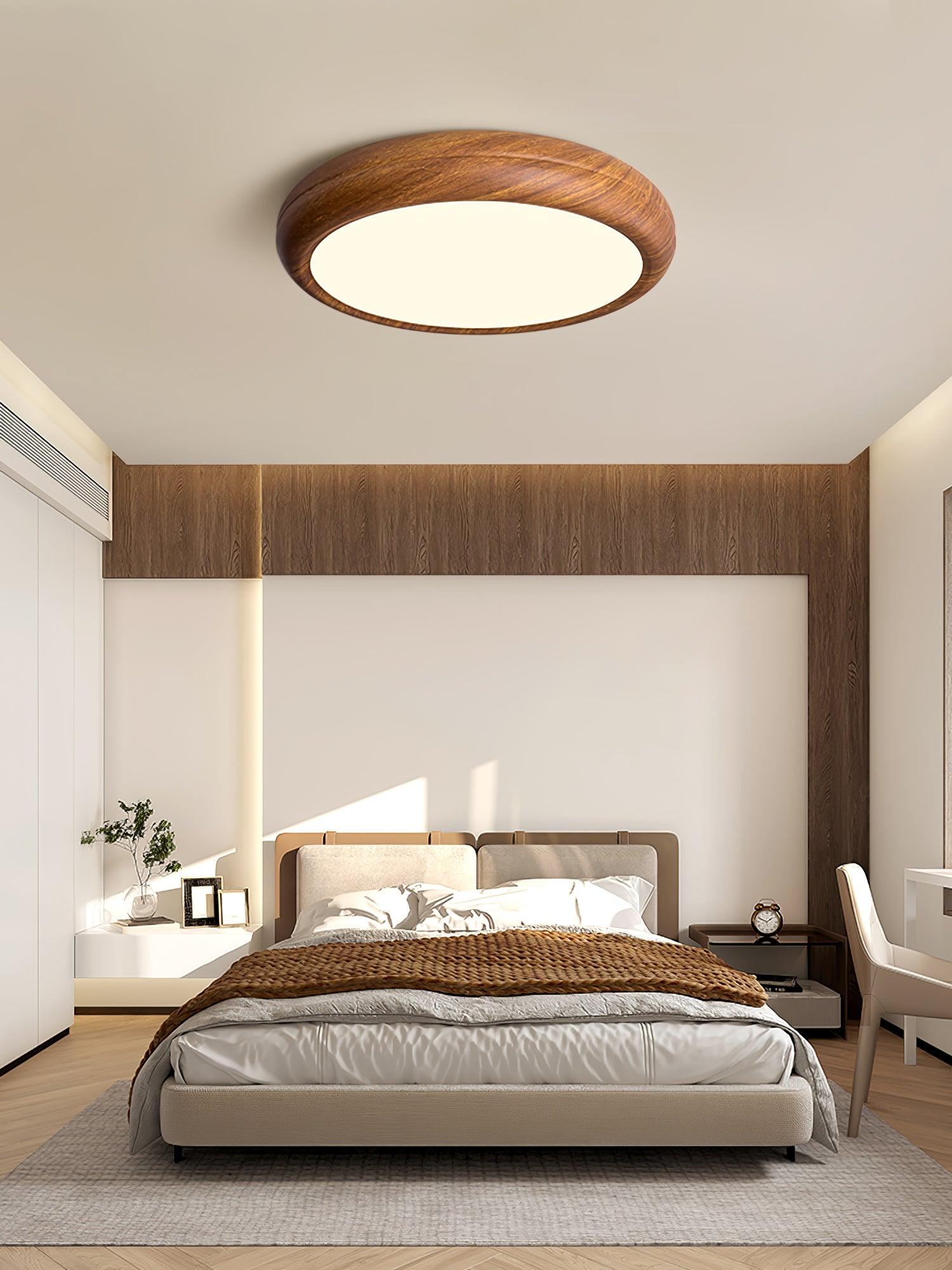 Niralel Ceiling Light Woodgrain Acrylic Round