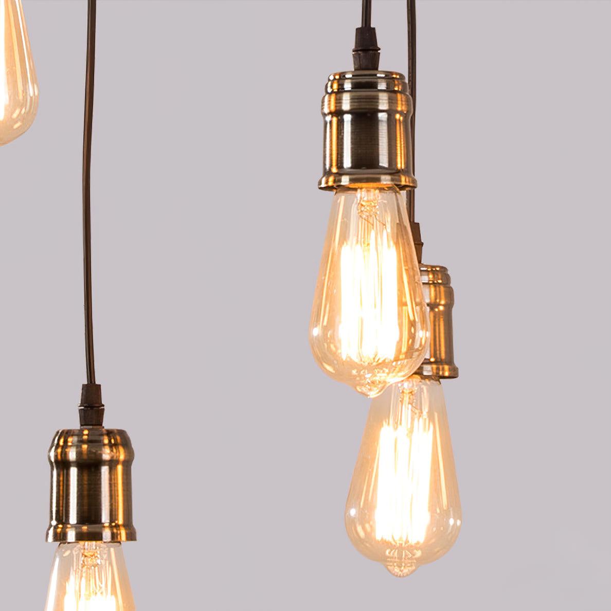 Wexb Chandelier Wooden Beam Edison Bulb Rustic Farmhouse