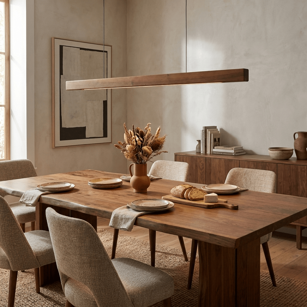 Wood Linear LED Pendant Light