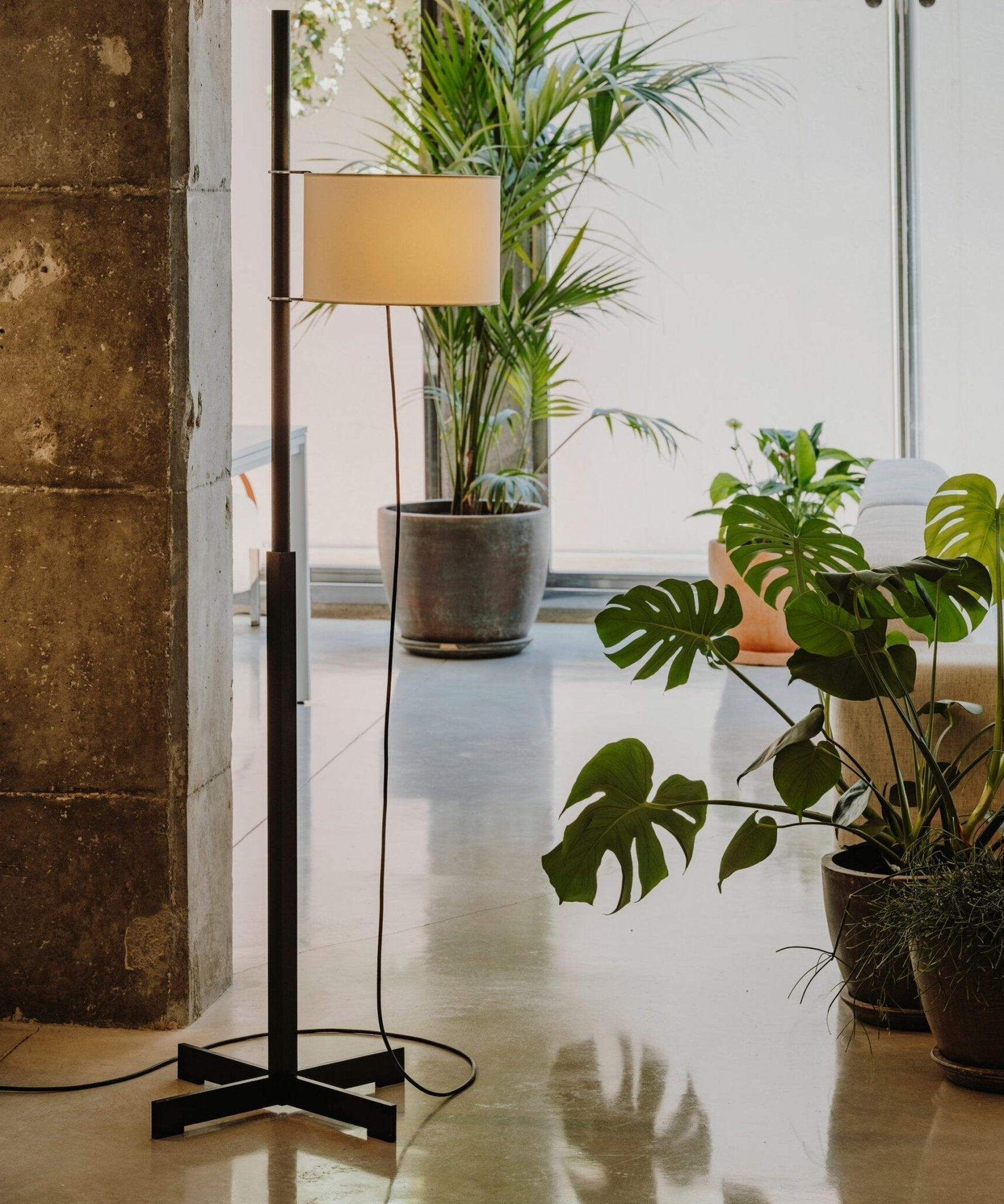 Jex Wood Fabric Floor Lamp