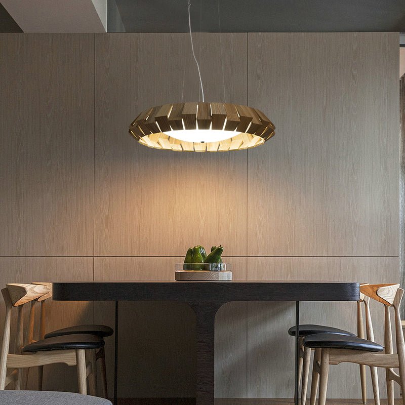 Viresto Wooden Patchwork Ring Chandelier