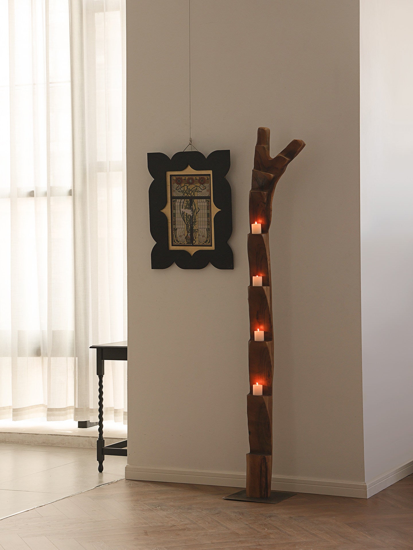 Wooden Branch Candle Tower