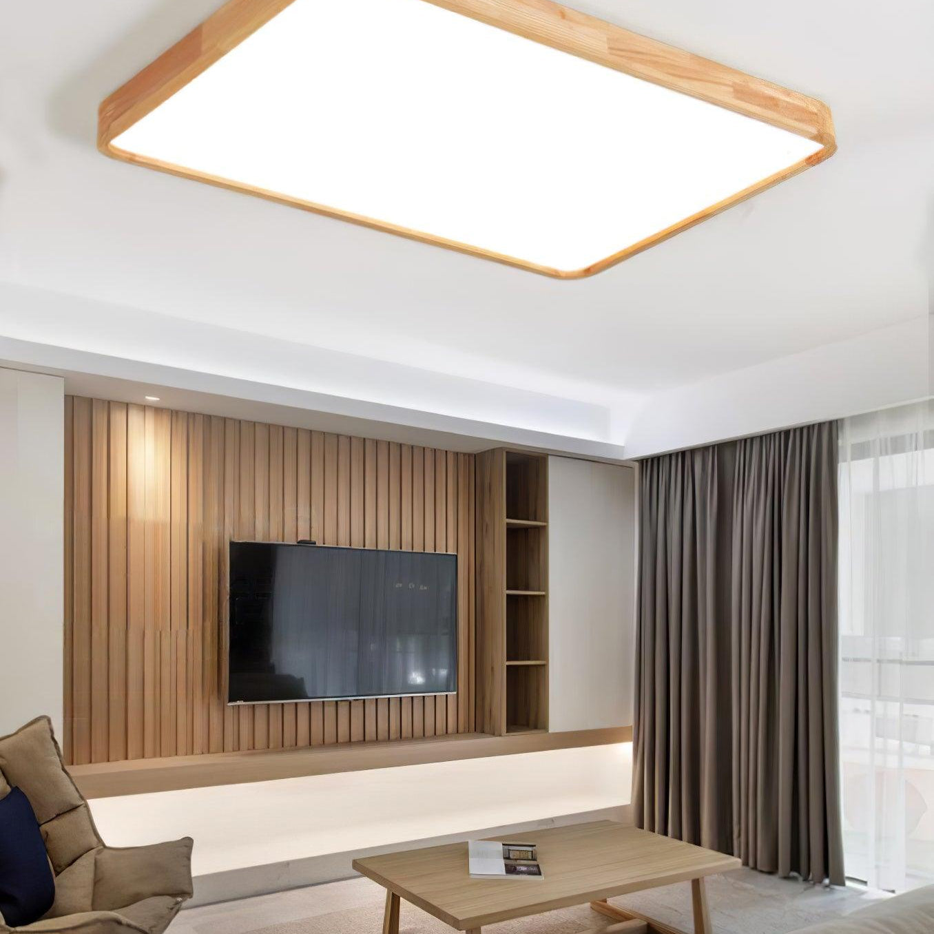 Lustra Ceiling Light Wooden Geometric LED