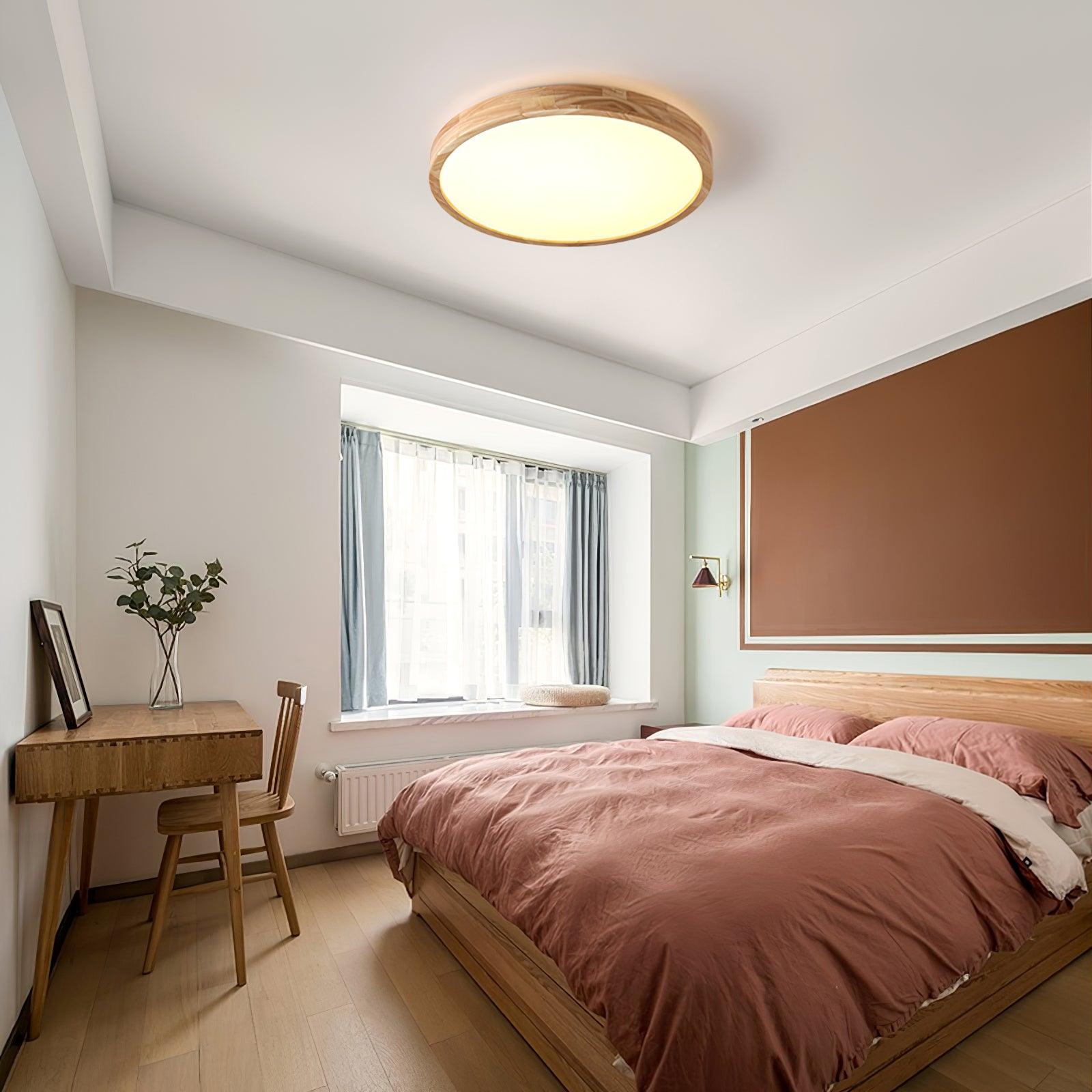 Aldalaya Ceiling Light Wooden Geometric LED
