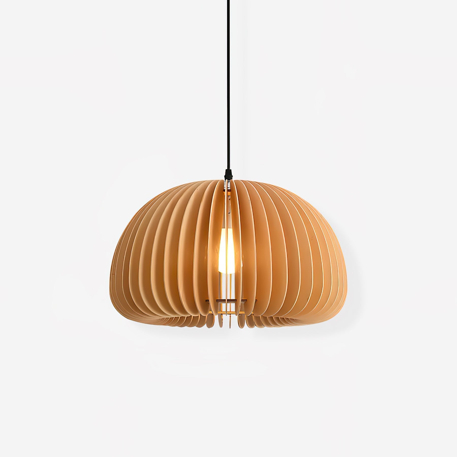 Doren Pendant Lamp Wood Pumpkin Dome Nordic