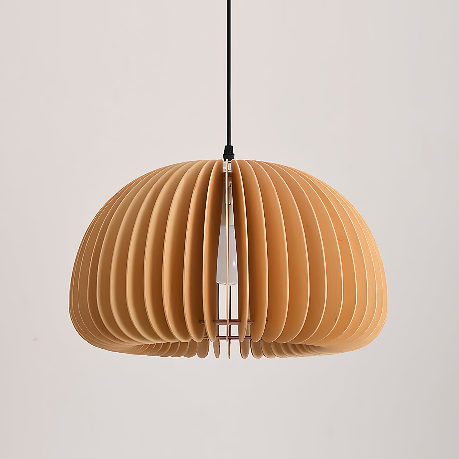 Doren Pendant Lamp Wood Pumpkin Dome Nordic