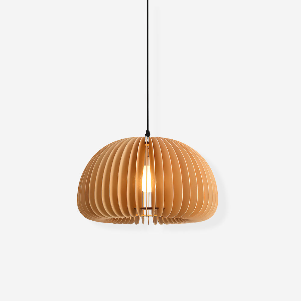 Doren Pendant Lamp Wood Pumpkin Dome Nordic