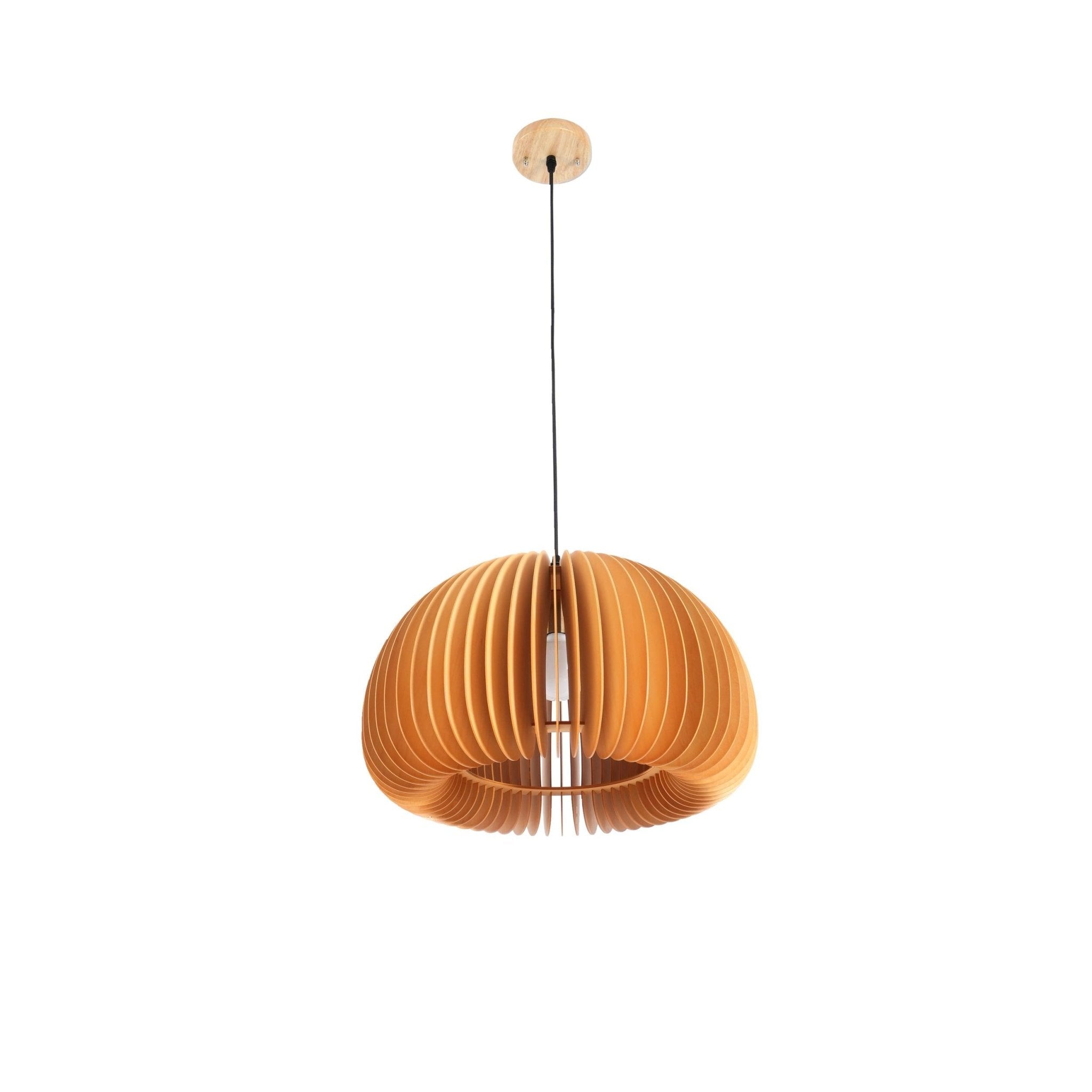 Doren Pendant Lamp Wood Pumpkin Dome Nordic