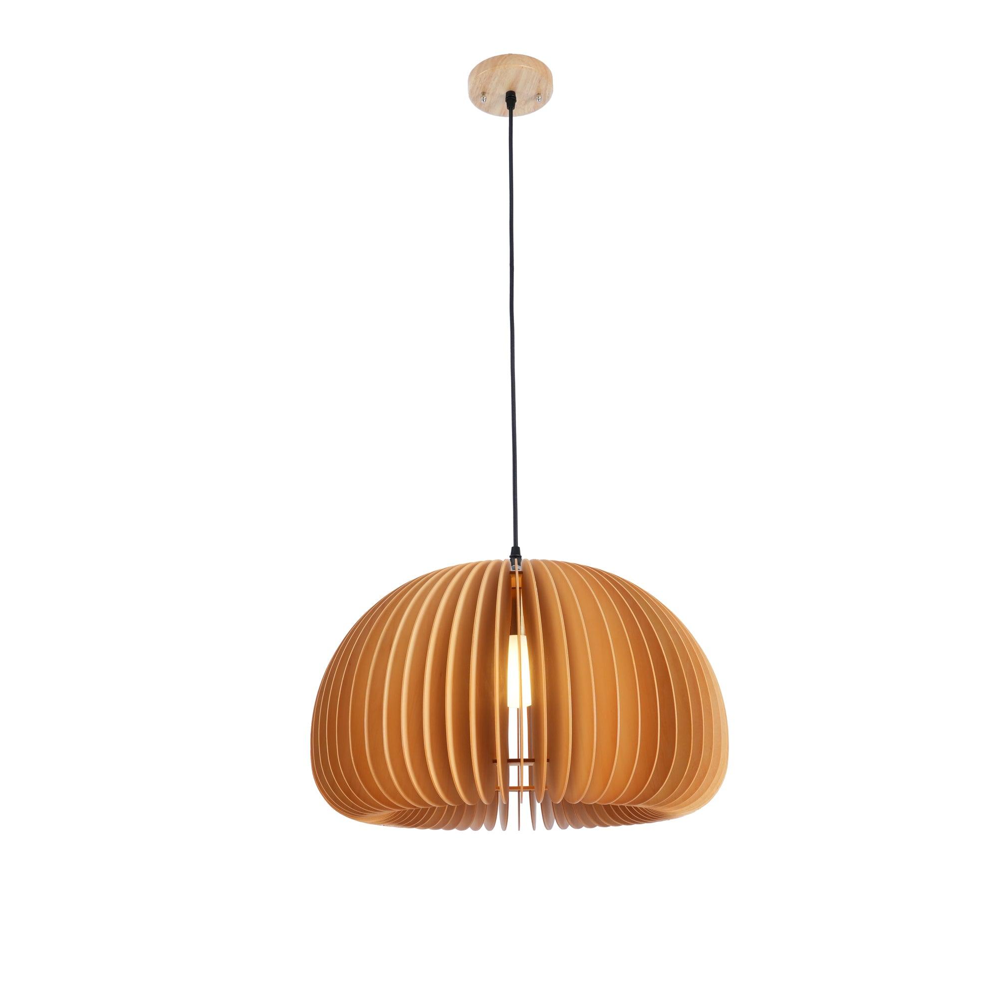 Doren Pendant Lamp Wood Pumpkin Dome Nordic