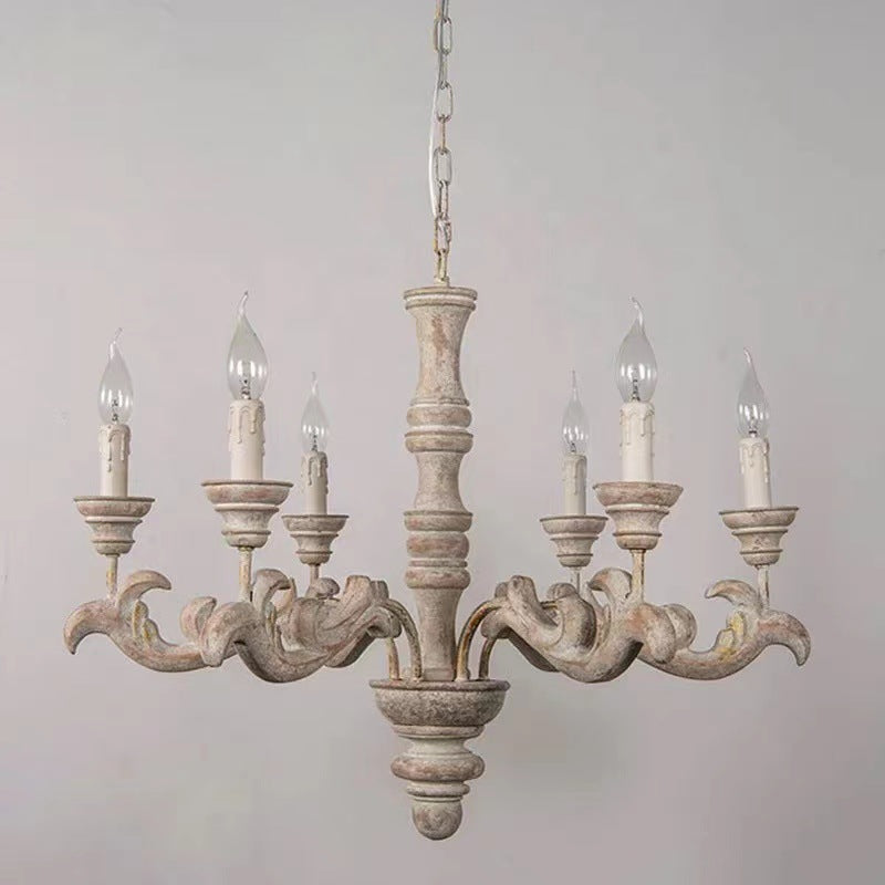 Vovynan Luxury Roman Column Wooden Chandelier - Neutral Decor