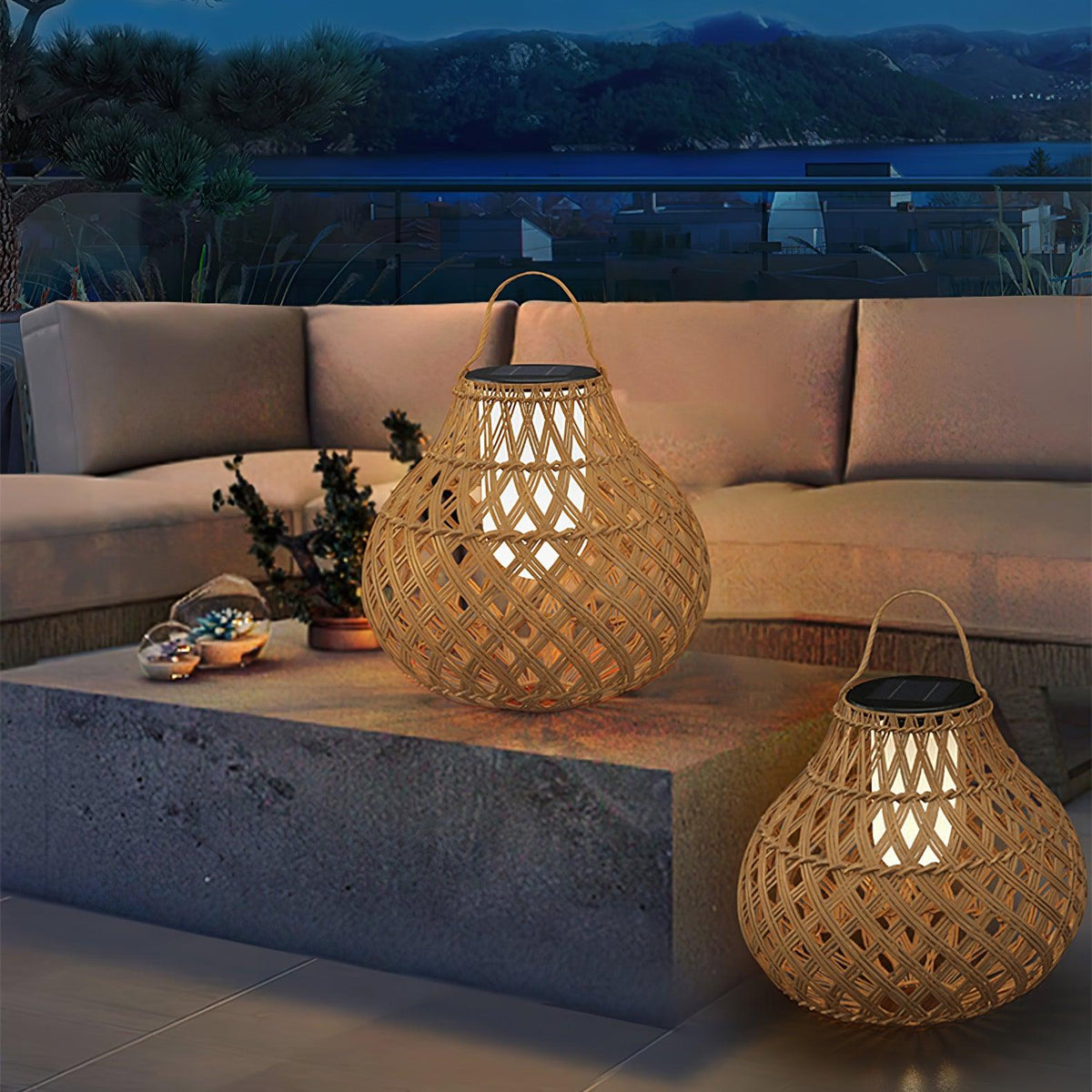 Isenor Woven Sphere Lantern Outdoor Lamp