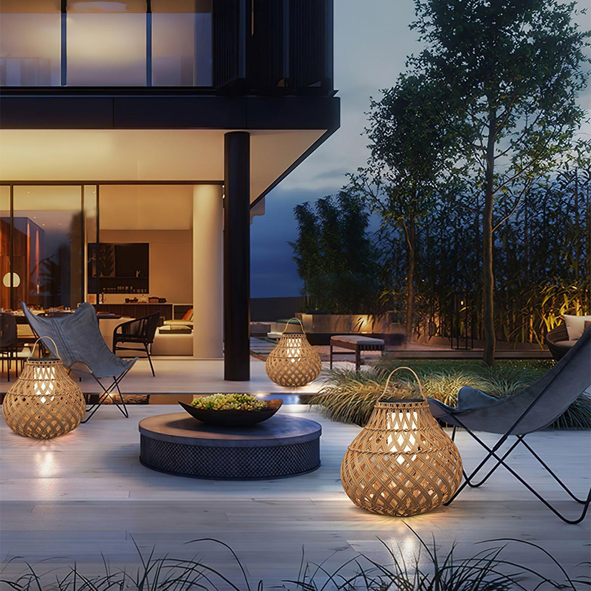 Isenor Woven Sphere Lantern Outdoor Lamp