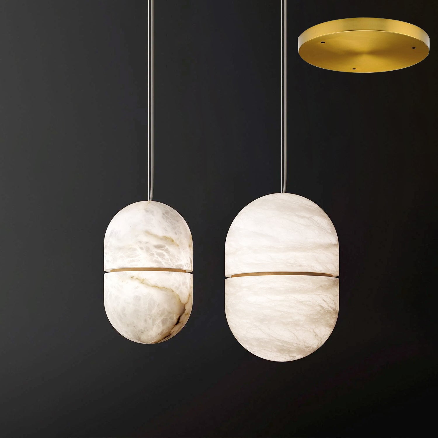 Satatr Alabaster Pendant Light Capsule-shaped