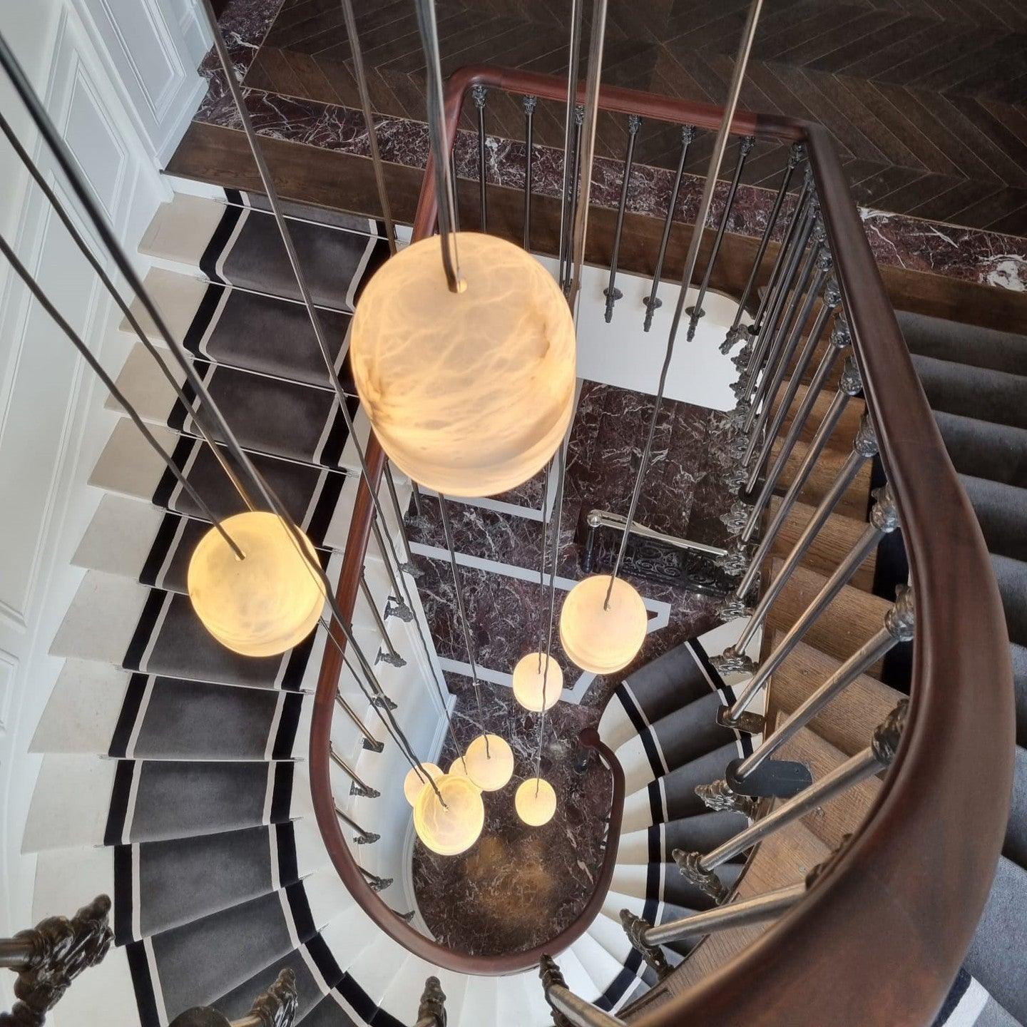 Satatr Alabaster Pendant Light Capsule-shaped