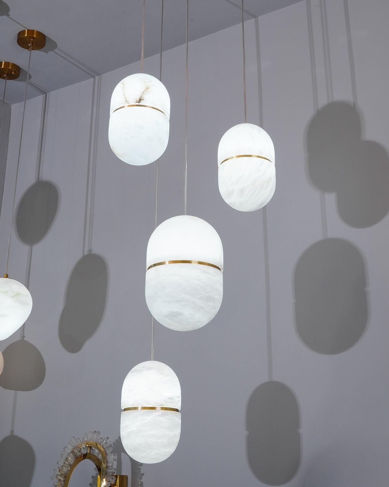 Satatr Alabaster Pendant Light Capsule-shaped