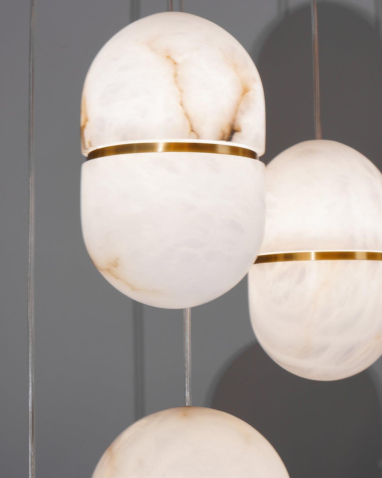 Satatr Alabaster Pendant Light Capsule-shaped
