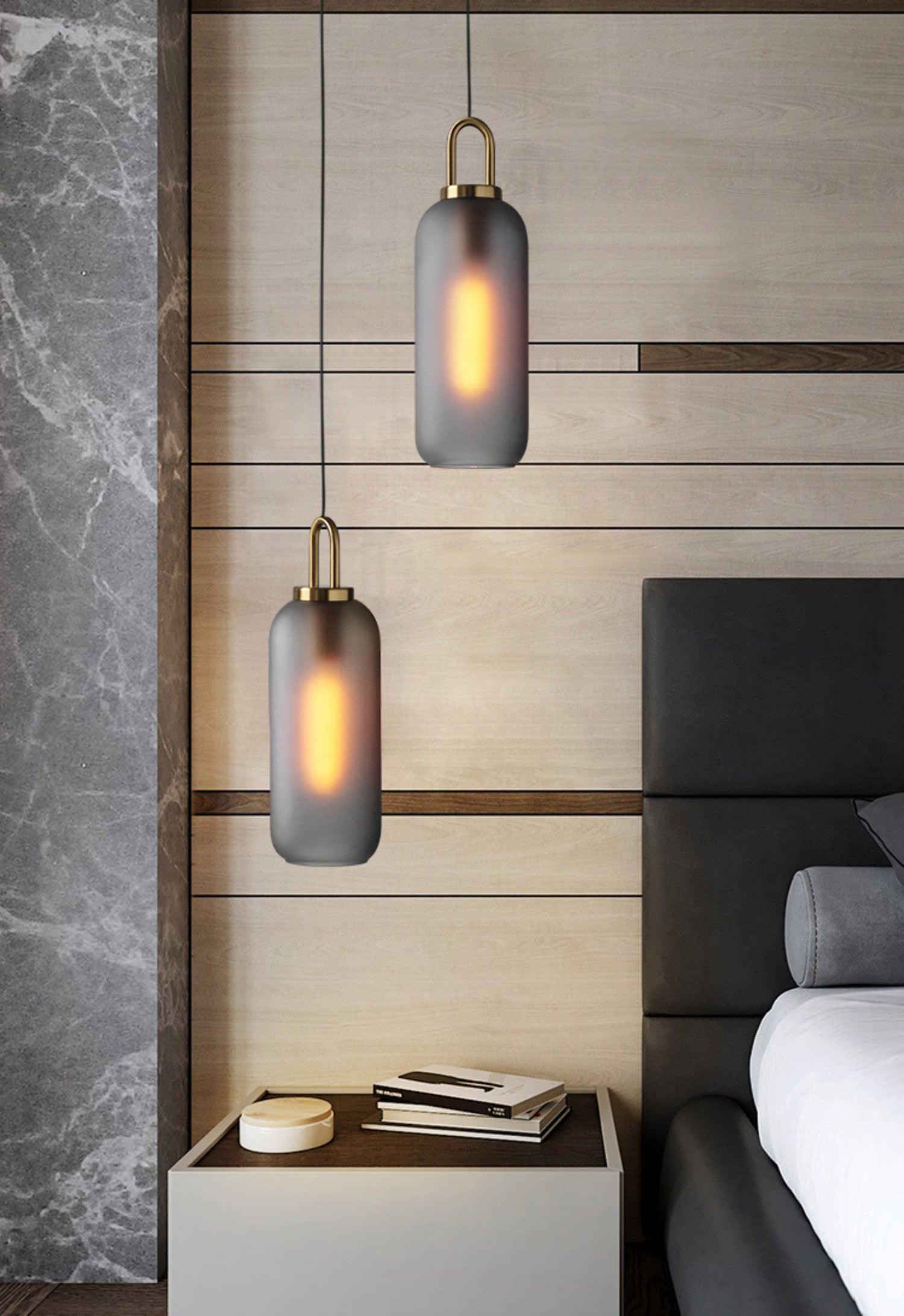 Sevelo Pendant Lamp Frosted Glass Swag Adjustable