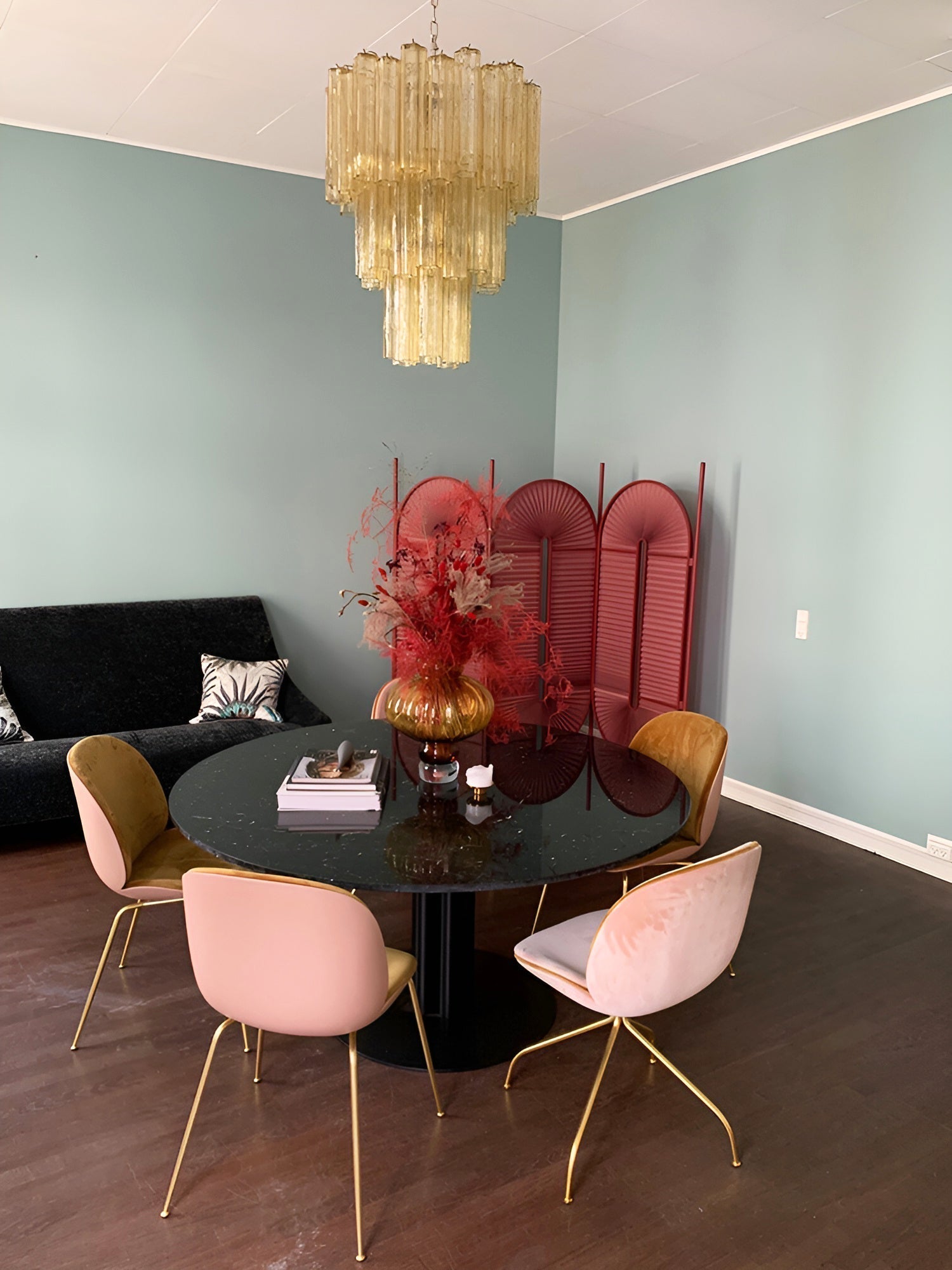 Eireraria Chandelier Yellow Glass Tube Tiered Warm