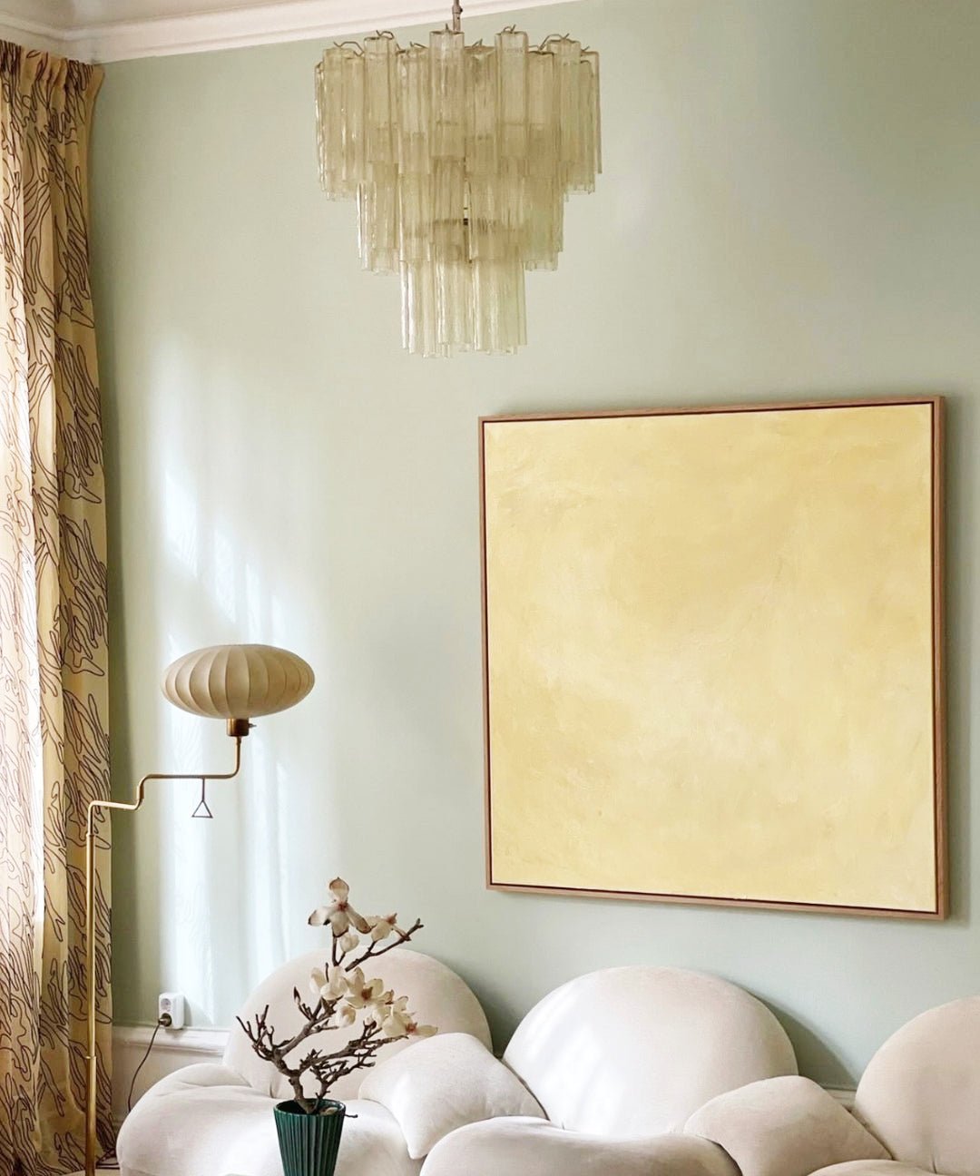Eireraria Chandelier Yellow Glass Tube Tiered Warm