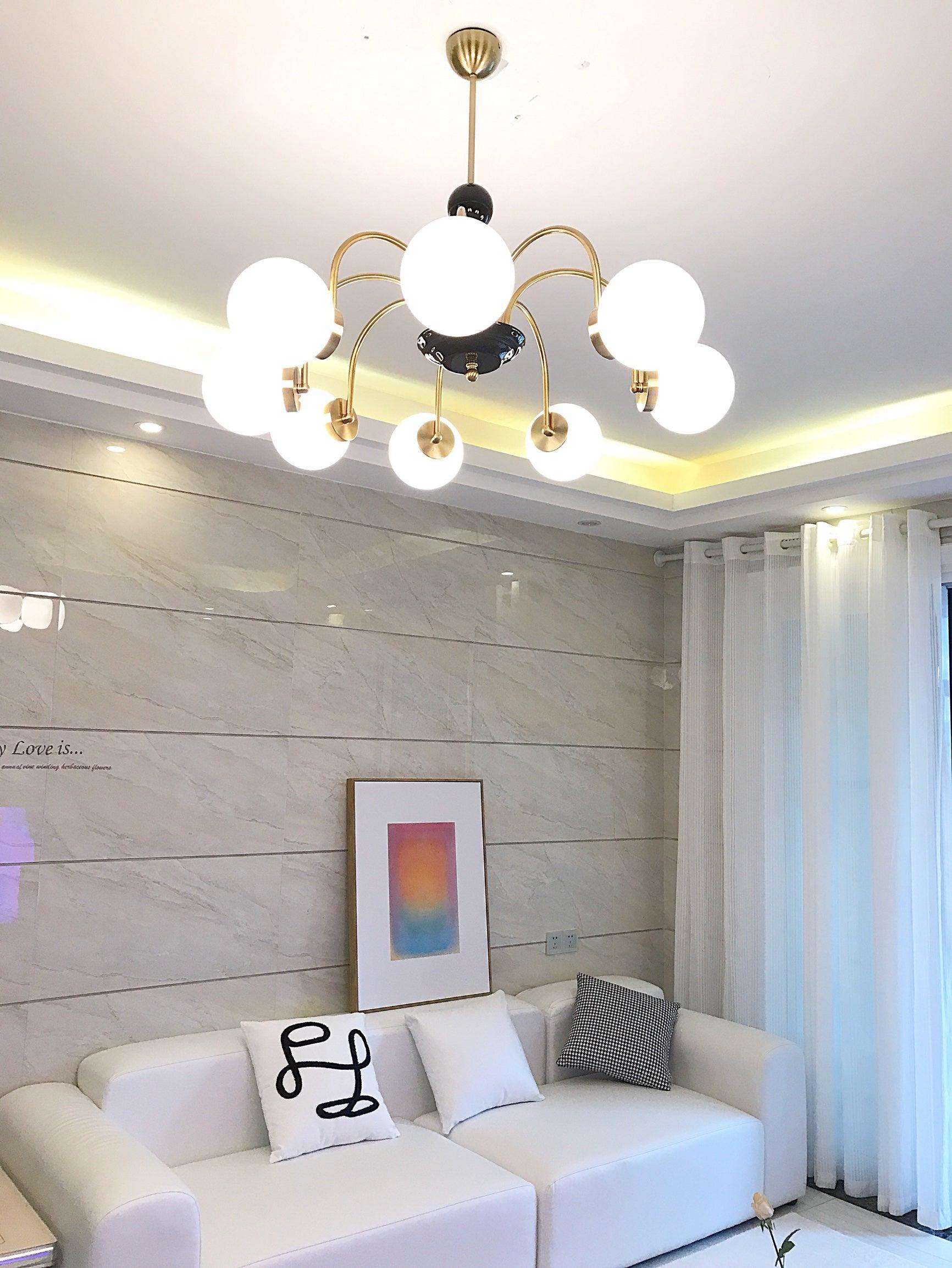 Halion Chandelier Rod Frame and White