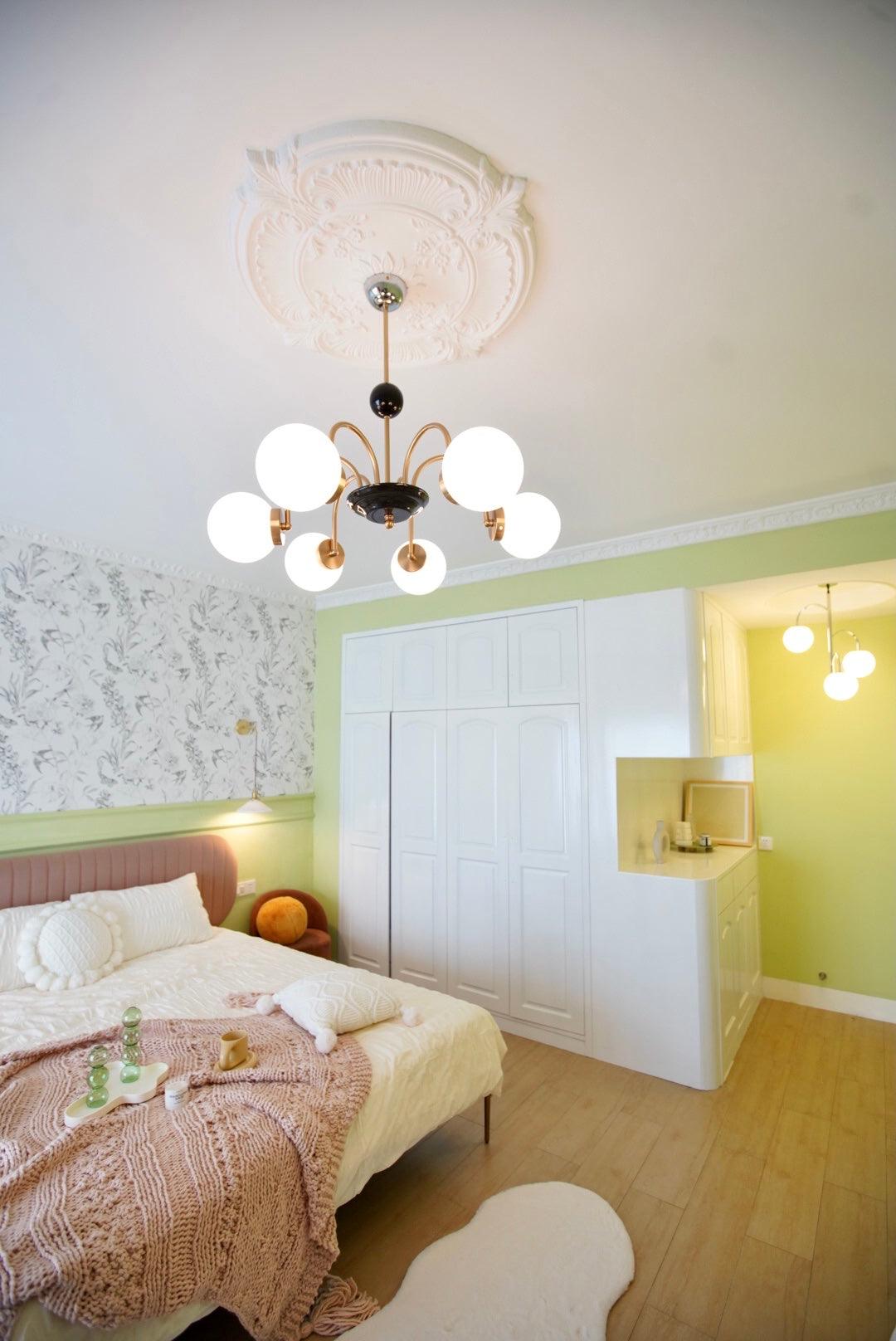 Halion Chandelier Rod Frame and White