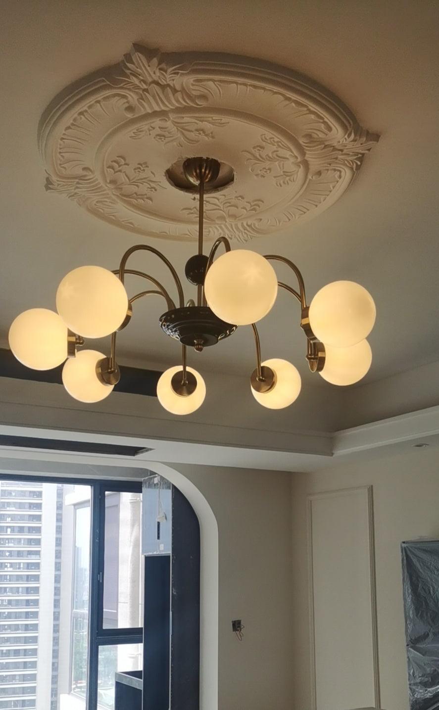Halion Chandelier Rod Frame and White