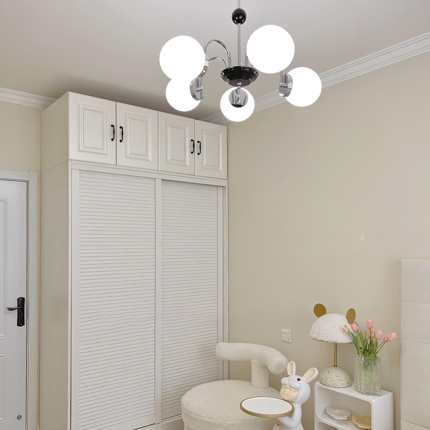 Halion Chandelier Rod Frame and White