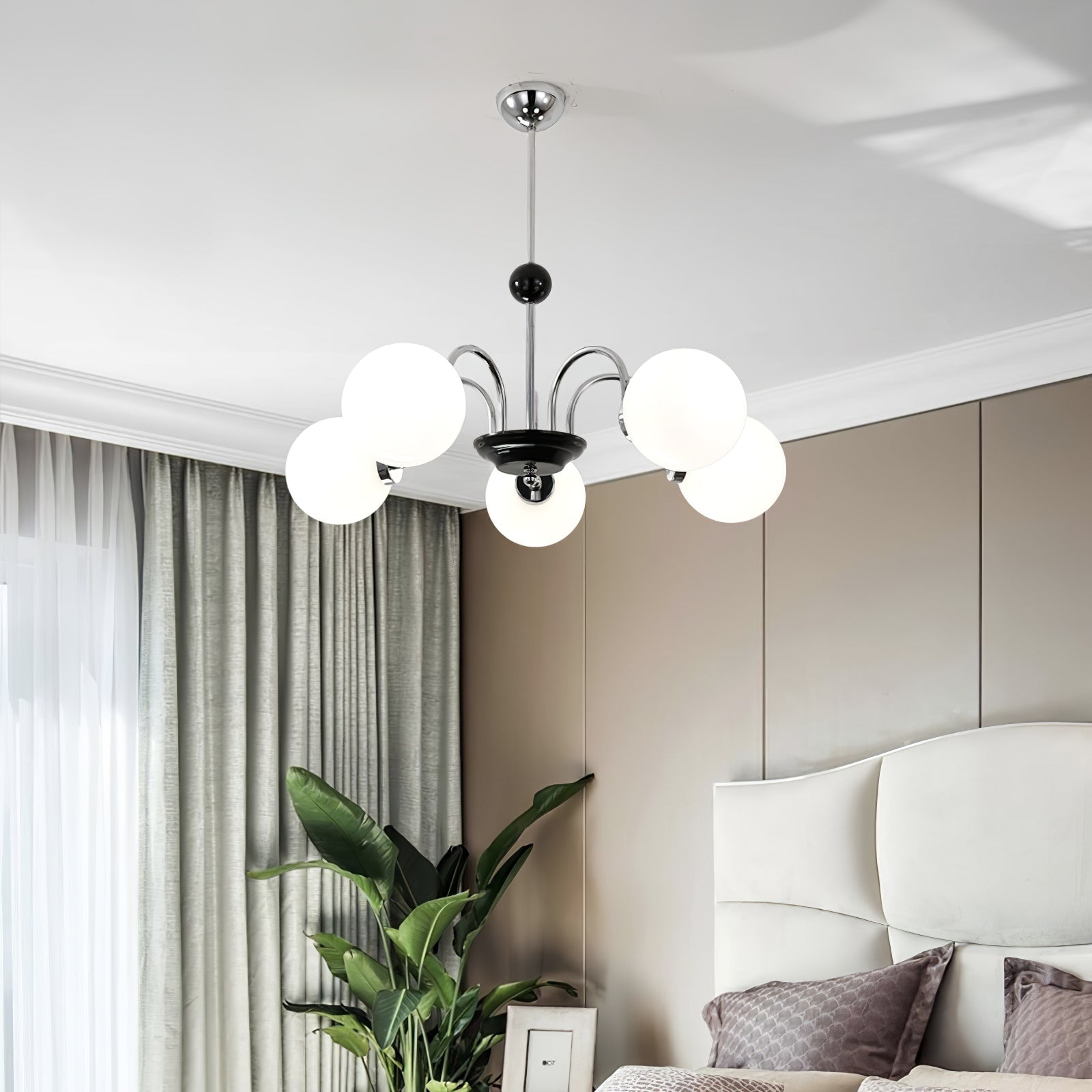 Halion Chandelier Rod Frame and White