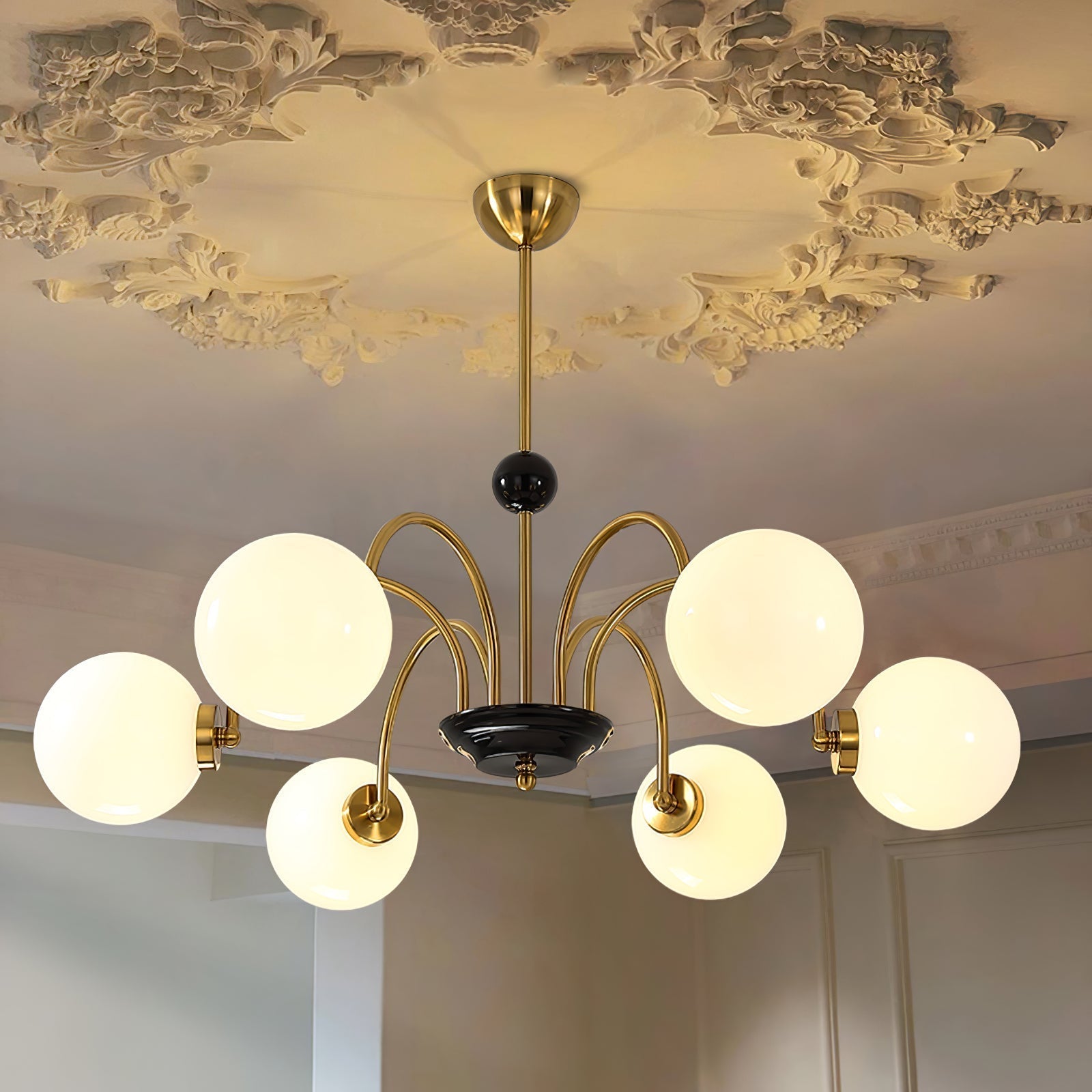 Halion Chandelier Rod Frame and White