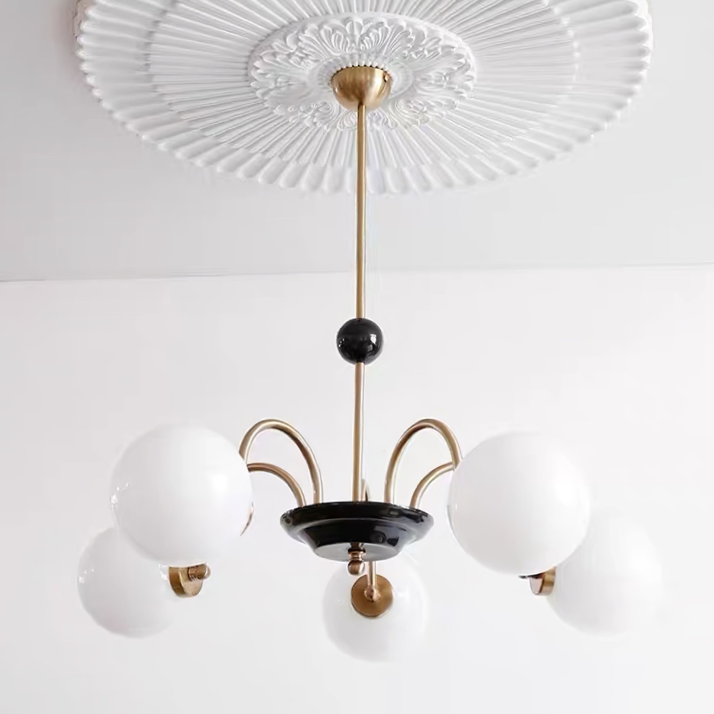 Halion Chandelier Rod Frame and White