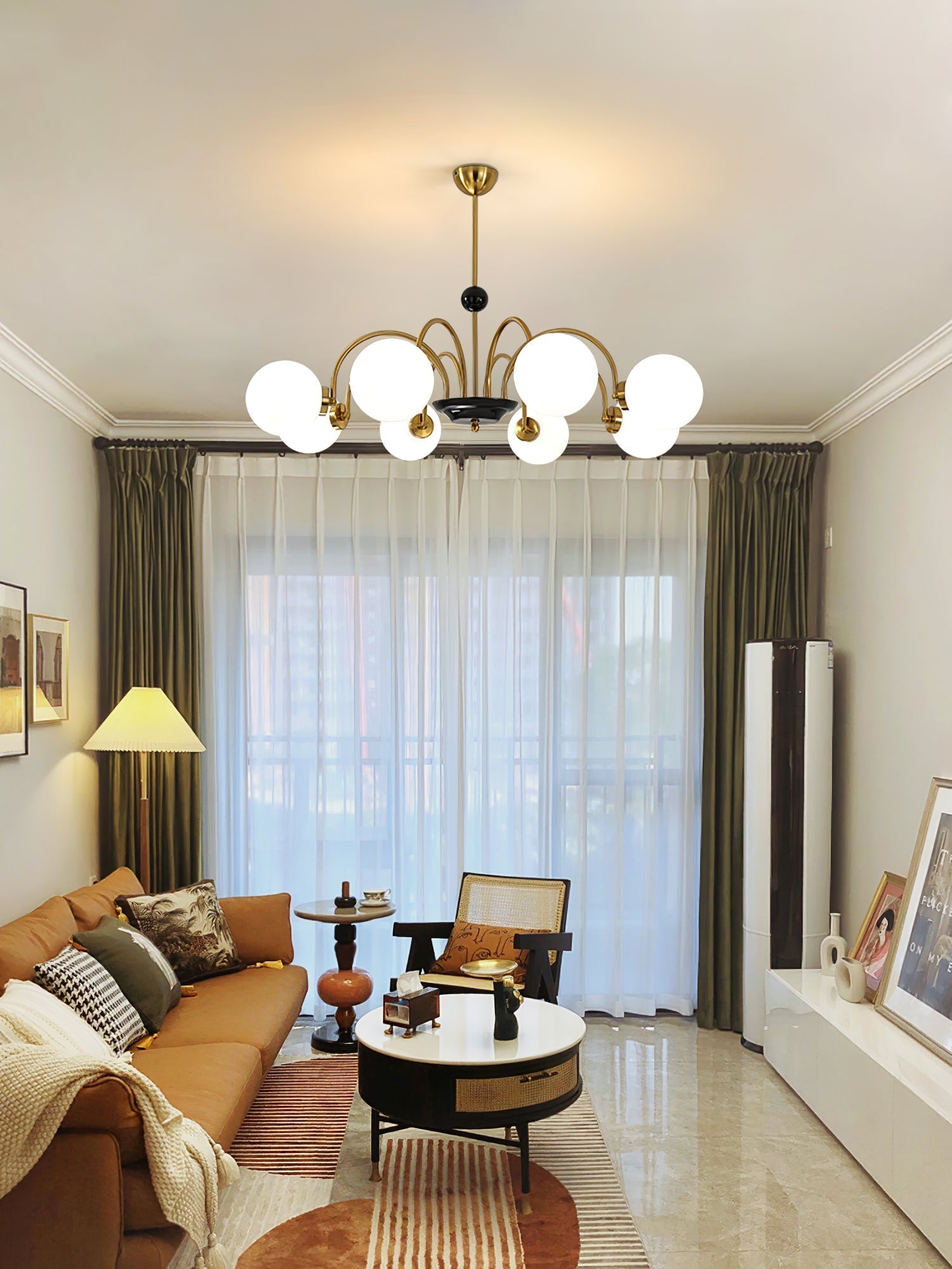 Halion Chandelier Rod Frame and White