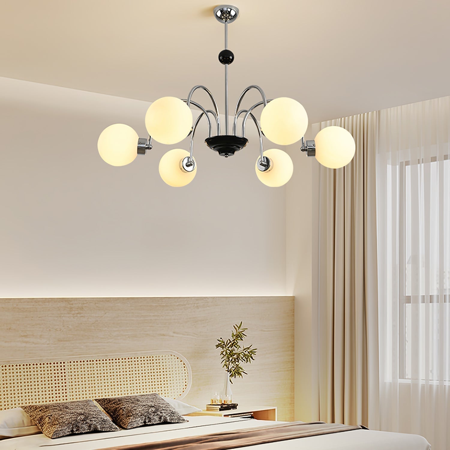 Halion Chandelier Rod Frame and White