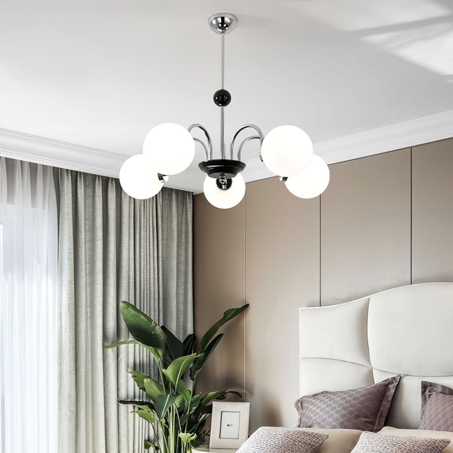 Halion Chandelier Rod Frame and White