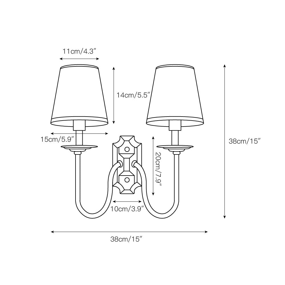 Ilsolion Vintage Industrial Fabric Wall Lamp