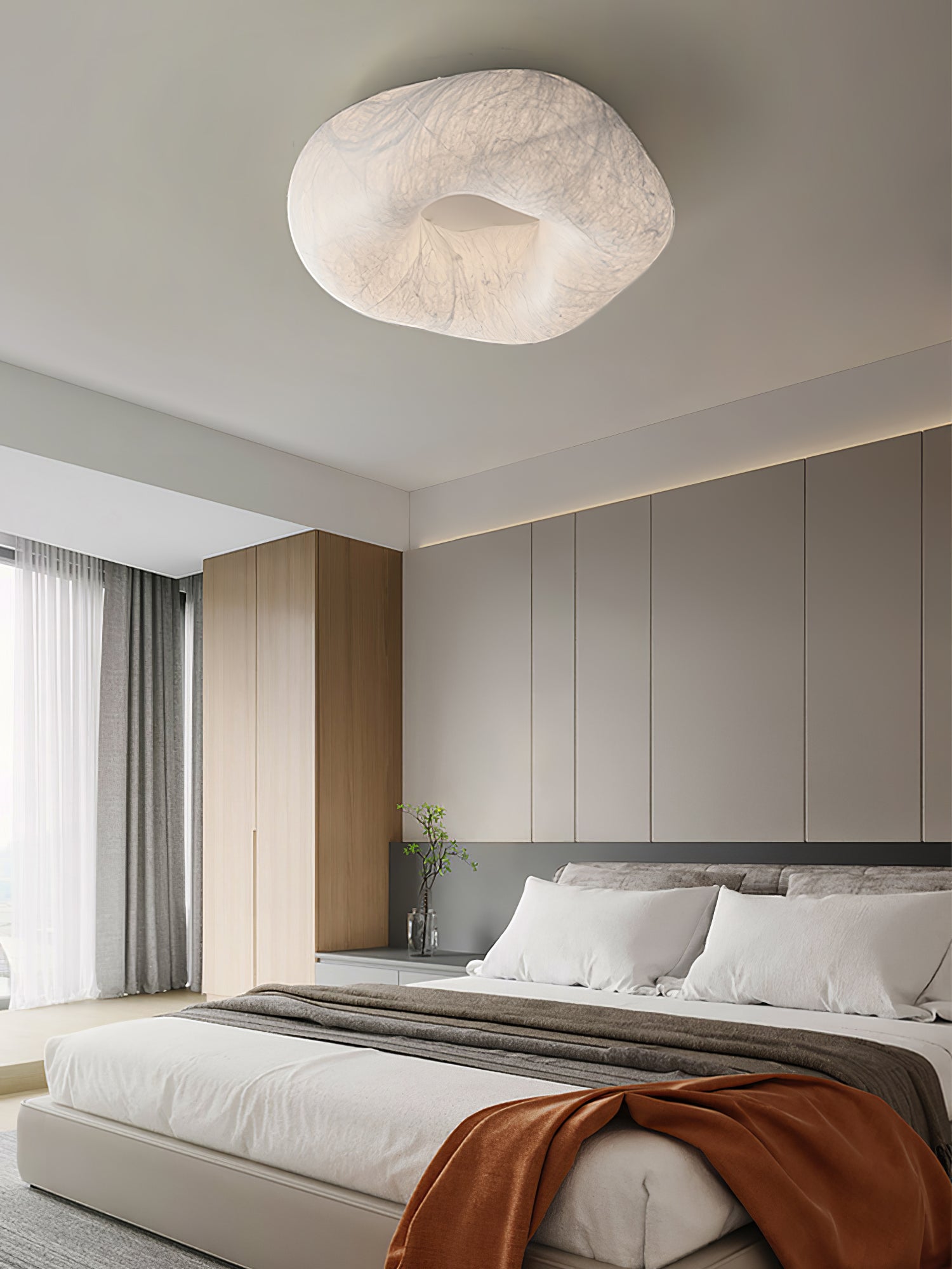 Calerelle Ceiling Lamp Cloud Shape Silk Elegant